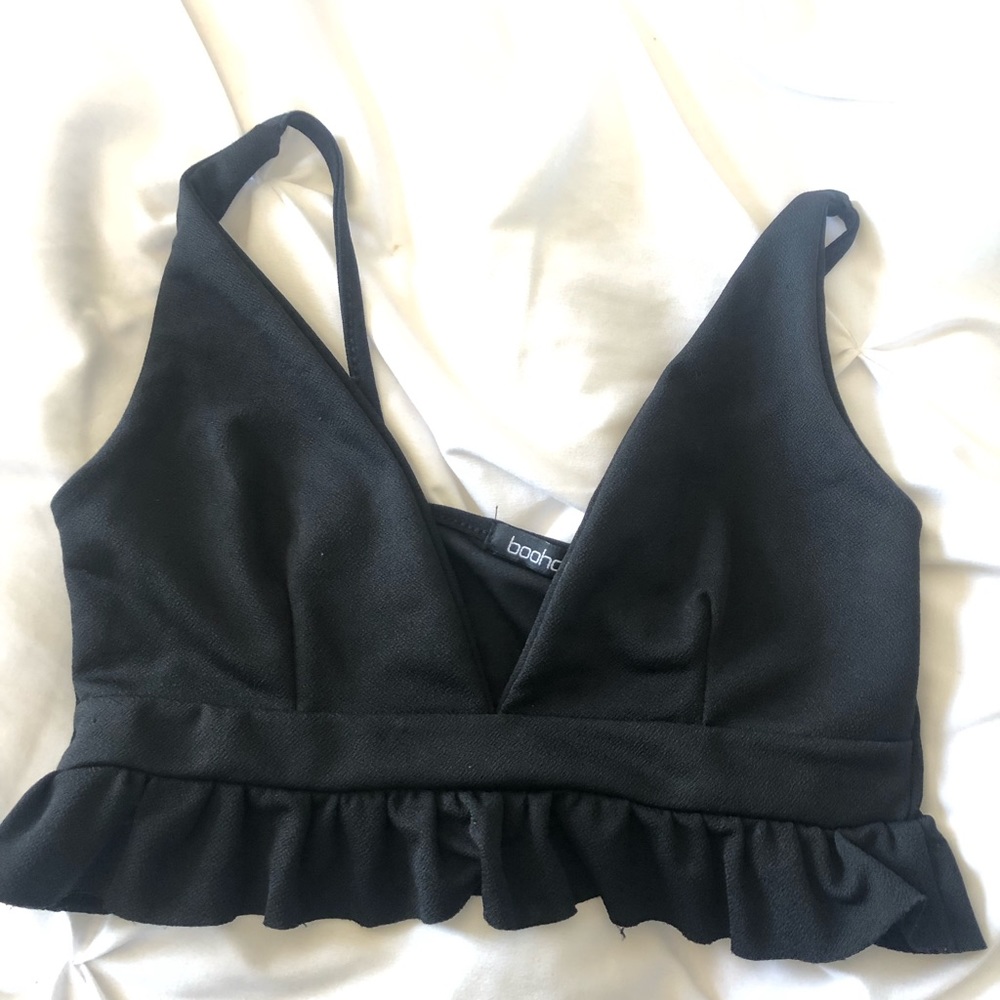 Cropped ruffle top from boohoo